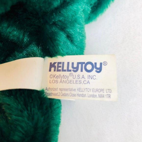 $10 Vintage Kellytoy Collectable Green Dog Plush Stuffed Animal Brown Eyes - Picture 3 of 8